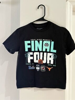 Champion Black Kids' 'Final Four' Graphic Tee with Teal and White Accents